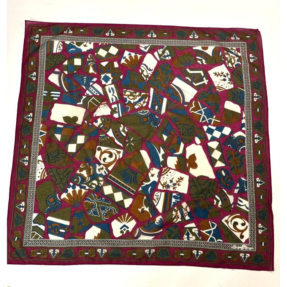 GINNIE JOHANSEN 100% Cotton Printed Scarf Vintage